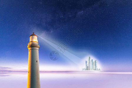 灯塔光束海市蜃楼设计图片
