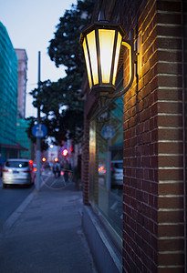 街角路灯夜景街角高清图片