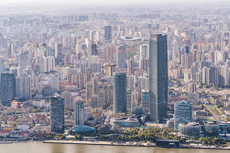 上海建筑视角俯瞰俯视城市风景背景
