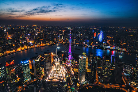 上海俯视素材俯拍城市风光夜景背景