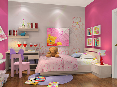 粉嫩色的公主房背景图片