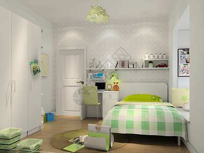 淡绿色卧室效果图图片