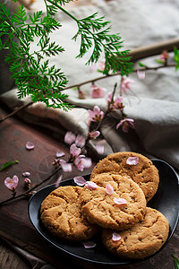 桃酥饼干樱花饼干高清图片