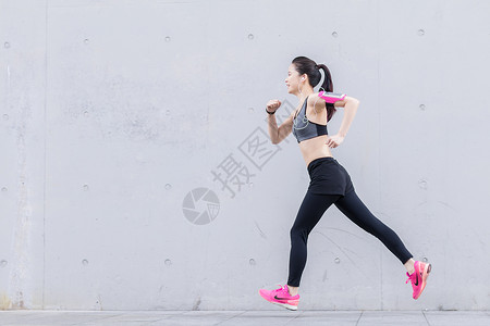 奔跑人线条年轻人户外跑步锻炼背景