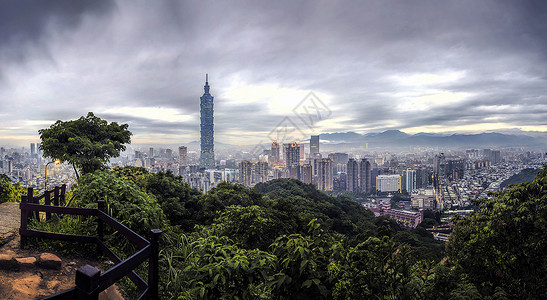 景观栈道台北风光背景