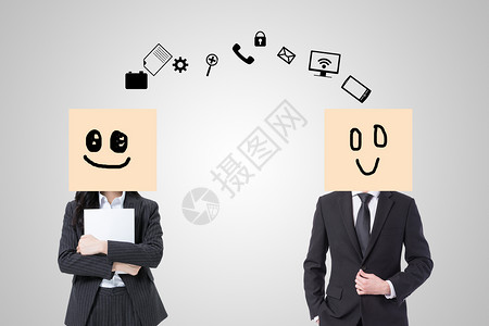 两个人沟通商务人士之间的特殊沟通设计图片