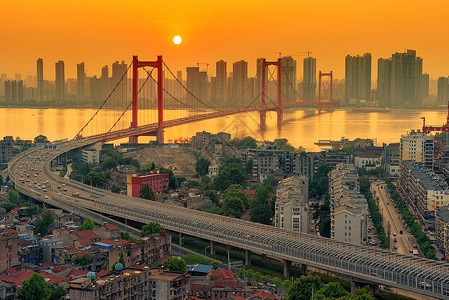 武汉鹦鹉洲大桥背景图片