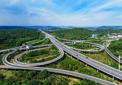立体绿植城市发展建设交通立交桥背景