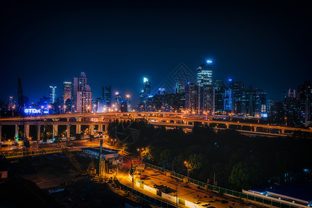 城市车流夜景图片
