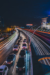 城市车流夜景图片