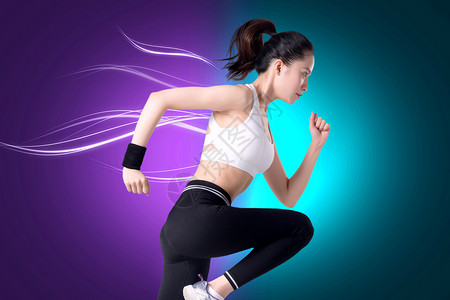 健身女性奔跑奔跑设计图片