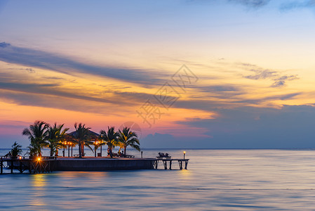 大海椰树海岛日落风光背景