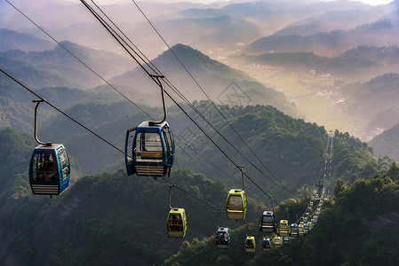 索道缆车深山缆车背景