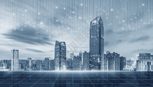 雨倒影城市科技设计图片
