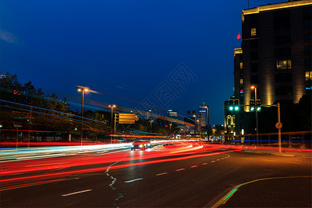 红绿灯元素城市夜景车流背景