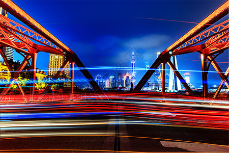 智能城市设计城市夜景车流背景