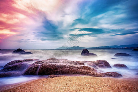 大海岩石海岸高清图片