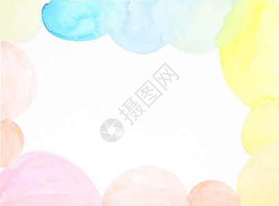 手绘水彩气球水彩背景设计图片
