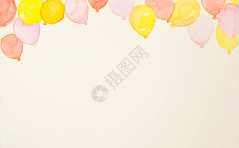 手绘拱形气球手绘水彩气球背景