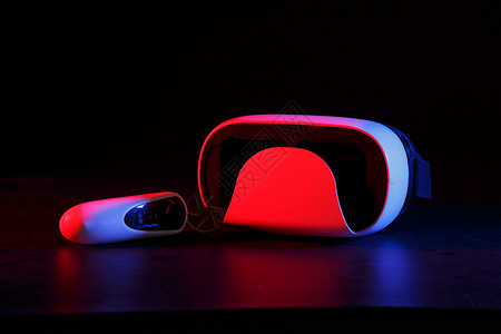 红色发光元素虚拟现实VR设备背景