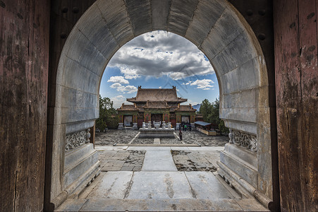 太王陵古建筑背景