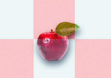 李子树叶红苹果设计图片