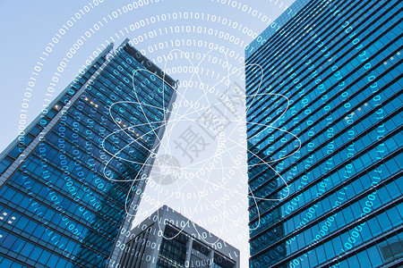 大楼高科技信息代码圆形图片