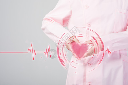 检查心脏手捧心形心脏健康设计图片