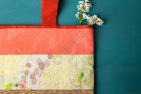 彩色手提袋日式和服面料手包背景