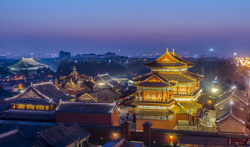 雍和宫夜景背景图片