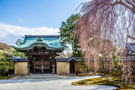 日本京都庭院背景