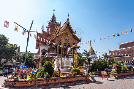 苏泰寺泰国清迈的寺庙背景