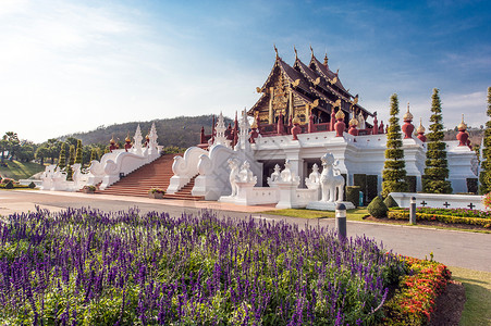 泰国古都泰国清迈的寺庙背景