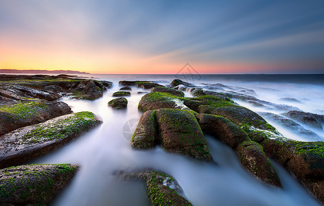 绿苔一望无际的天涯海角海景风光背景