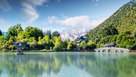 山水公园丽江黑龙潭公园背景