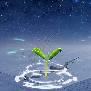 绿色苗发芽的科技设计图片
