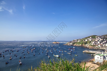 枸杞海岛渔村背景图片