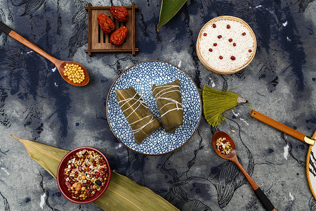 动漫素材古风端午节美食粽子背景