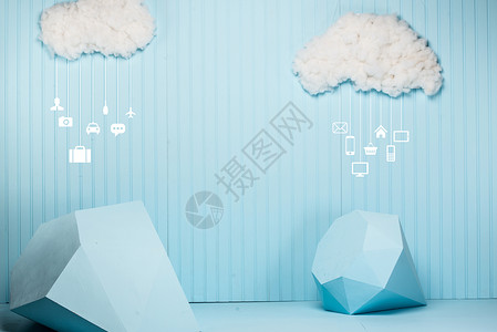 创意手提箱科技云设计图片