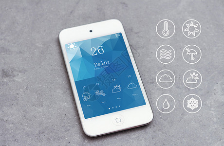 苹果手机图标苹果手机手机天气预报应用设计图片