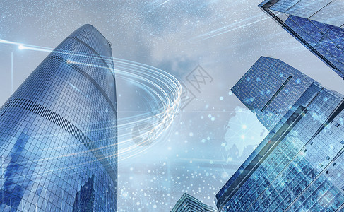 蓝色科技建筑背景图片