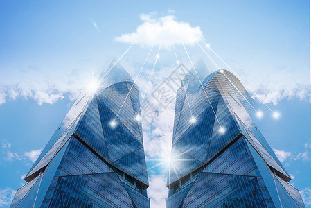 大楼云云计算的科技互联设计图片