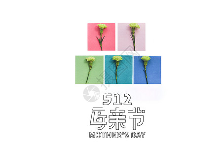 送花给妈妈母亲节和康乃馨设计图片