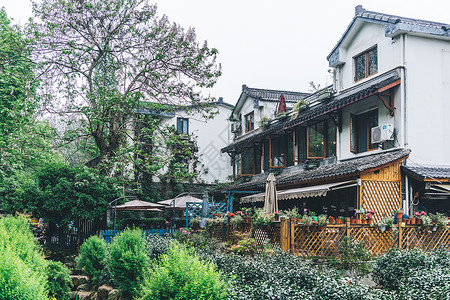 餐饮区杭州青芝坞民宿区背景