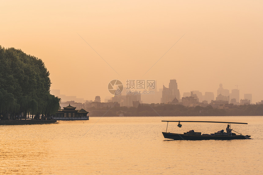 杭州西湖清晨图片