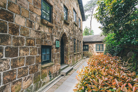 饭店门口莫干山风景区景点背景