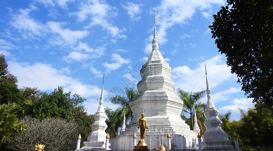 西双版纳傣族风情寺庙及建筑背景图片