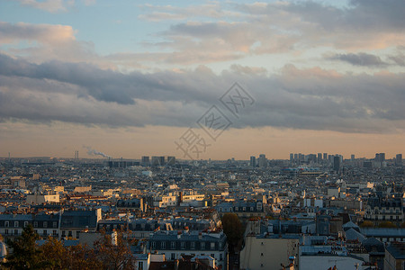 巴黎市景巴黎蒙马特高地景观背景