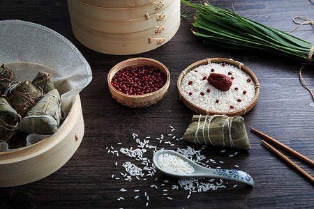 手工糯米端午节美食粽子图片背景