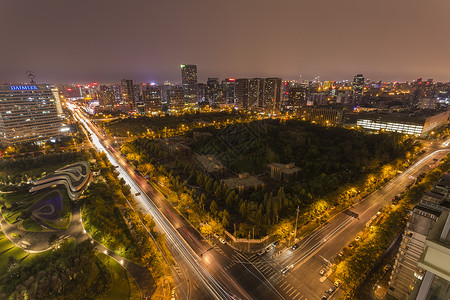 北京望京商业区夜景高清图片